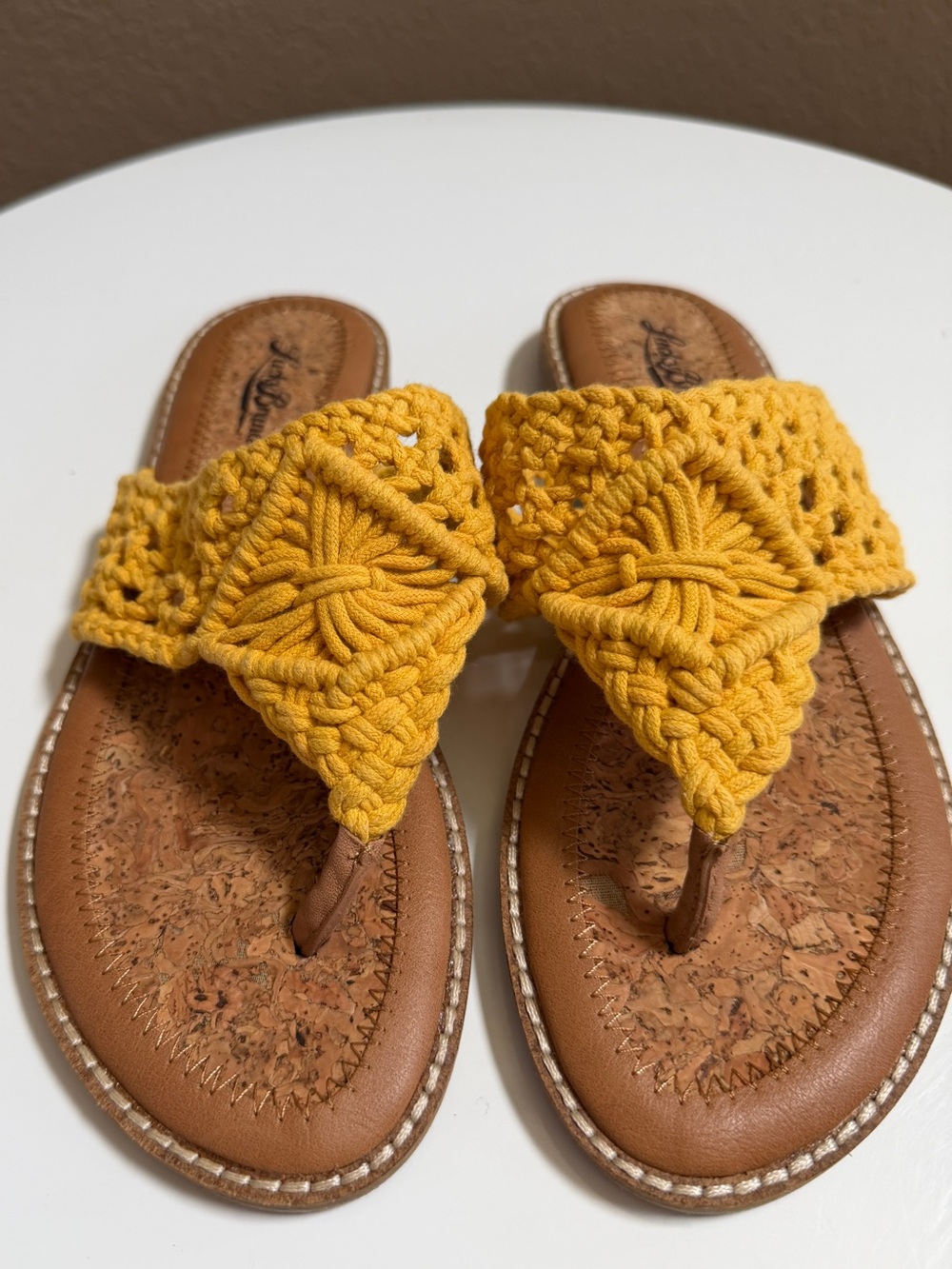 Lucky Brand Sunflower Yellow Crochet Sandal